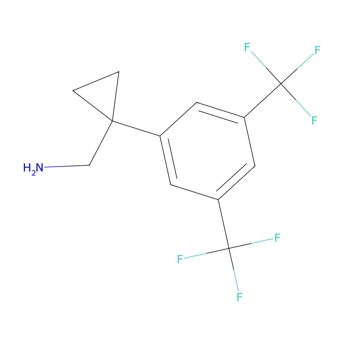 1-[3,5-Bis(trifluoromethyl)phenyl]cyclopropanemethanamine molecular structure, CAS 1502854-87-6