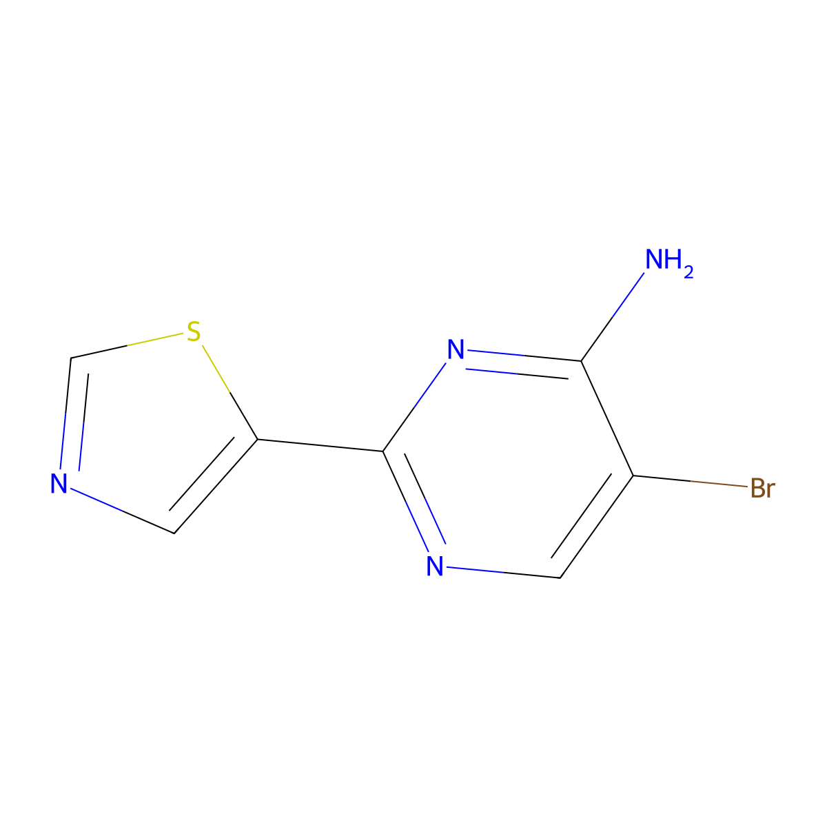 4-Amino-5-bromo-2-(thiazol-5-yl)pyrimidine molecular structure, CAS 1502859-11-1