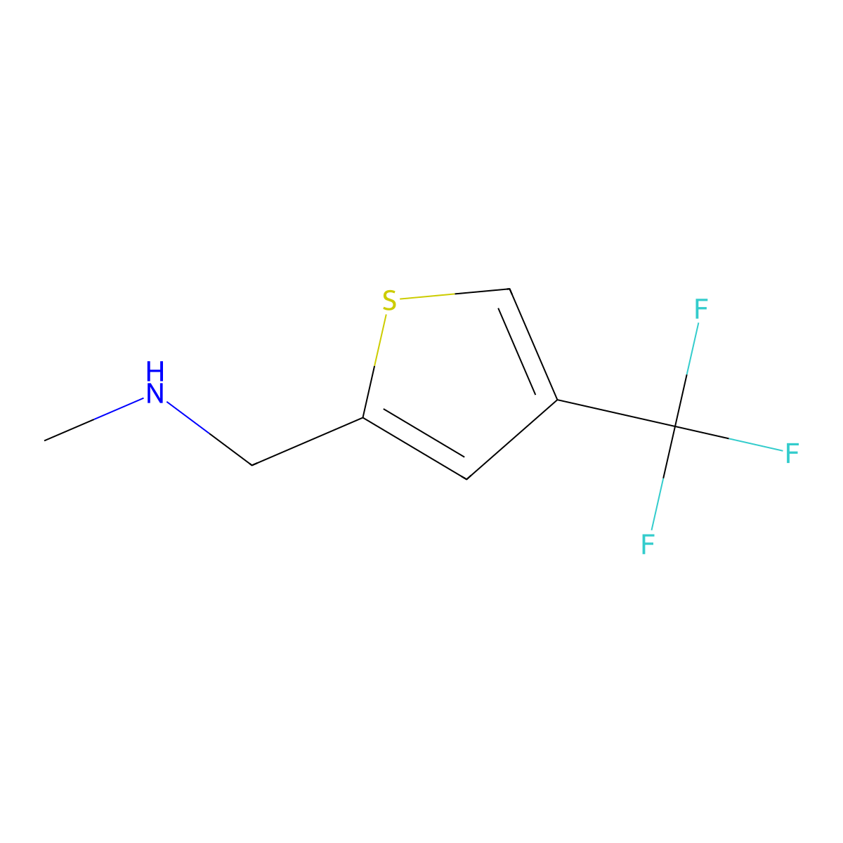 Methyl({[4-(trifluoromethyl)thiophen-2-yl]methyl})amine molecular structure, CAS 1502865-95-3