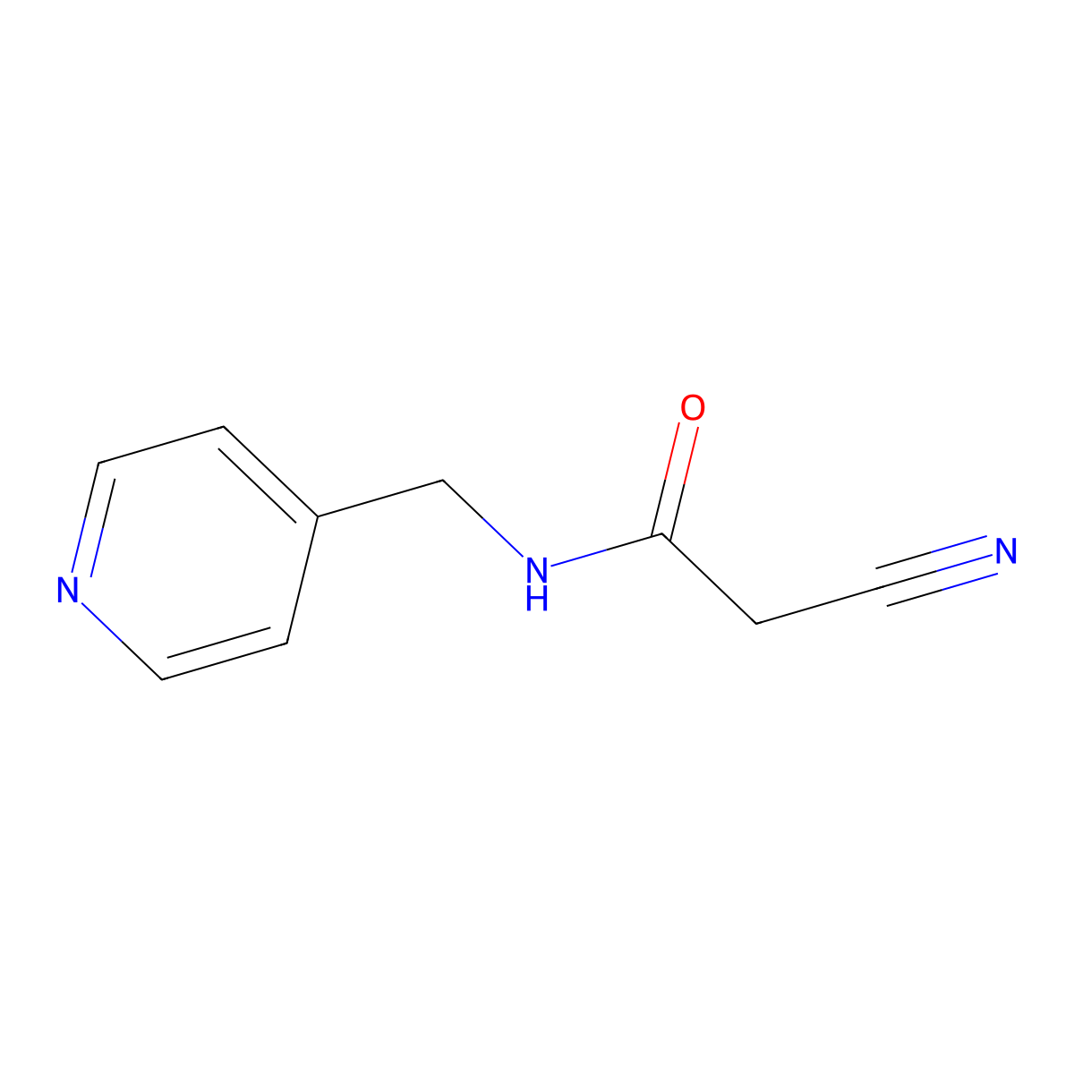 2-cyano-N-(pyridin-4-ylmethyl)acetamide molecular structure, CAS 15029-28-4