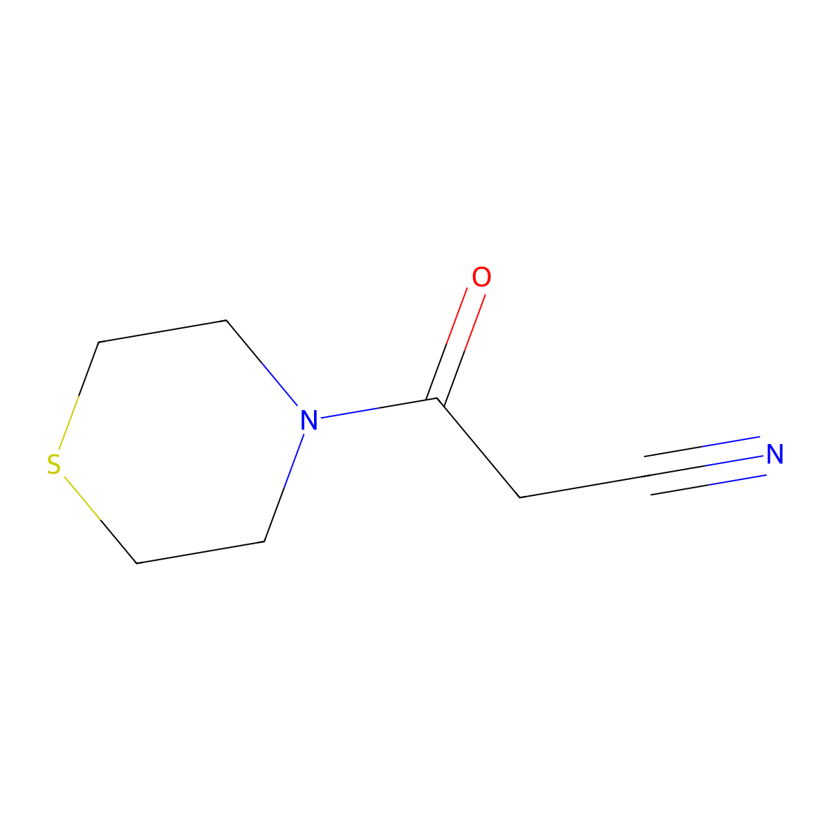 3-Oxo-3-(thiomorpholin-4-yl)propanenitrile molecular structure, CAS 15029-33-1