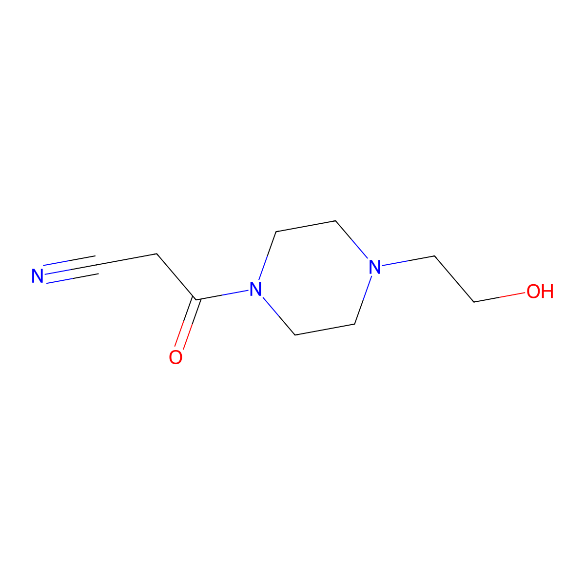4-(2-Hydroxyethyl)-beta-oxo-1-piperazinepropanenitrile molecular structure, CAS 15029-35-3