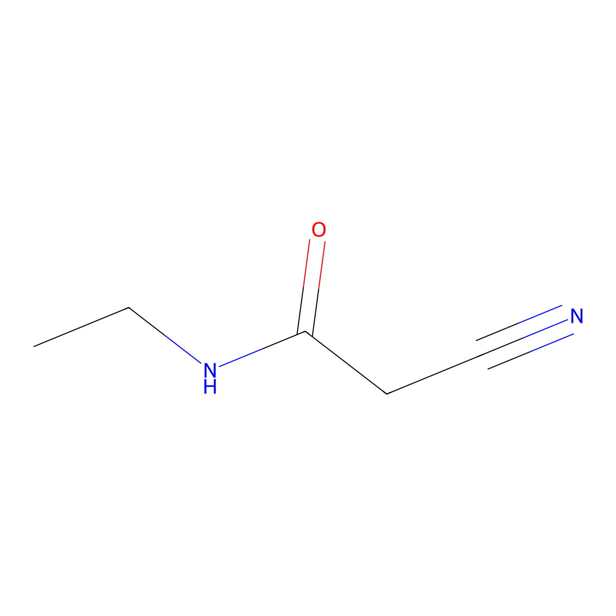 2-Cyano-N-ethylacetamide molecular structure, CAS 15029-36-4