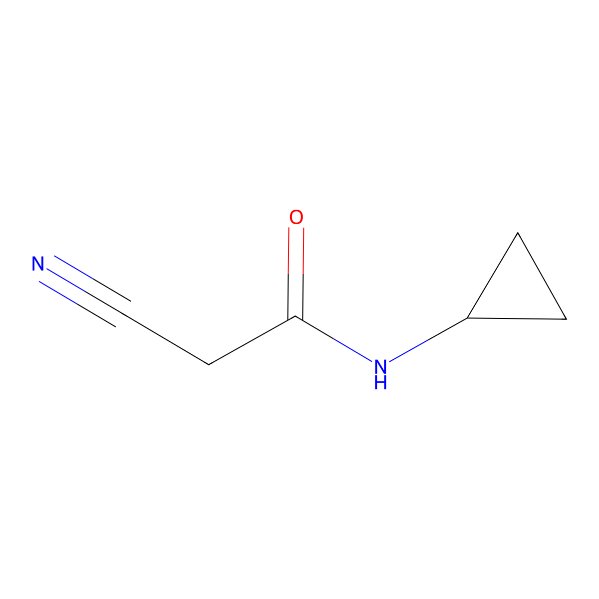 2-cyano-N-cyclopropylacetamide molecular structure, CAS 15029-37-5