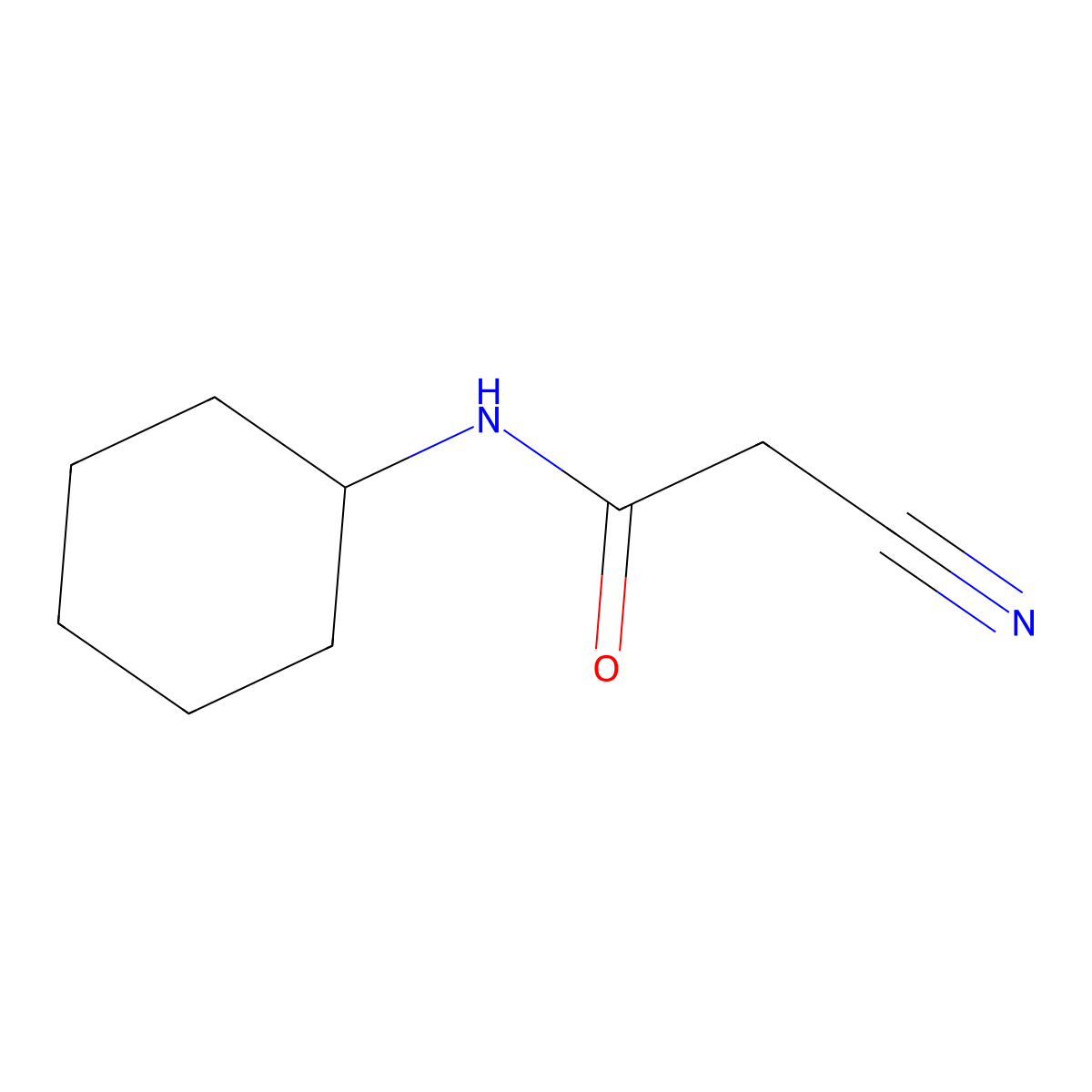 2-Cyano-N-cyclohexylacetamide molecular structure, CAS 15029-38-6