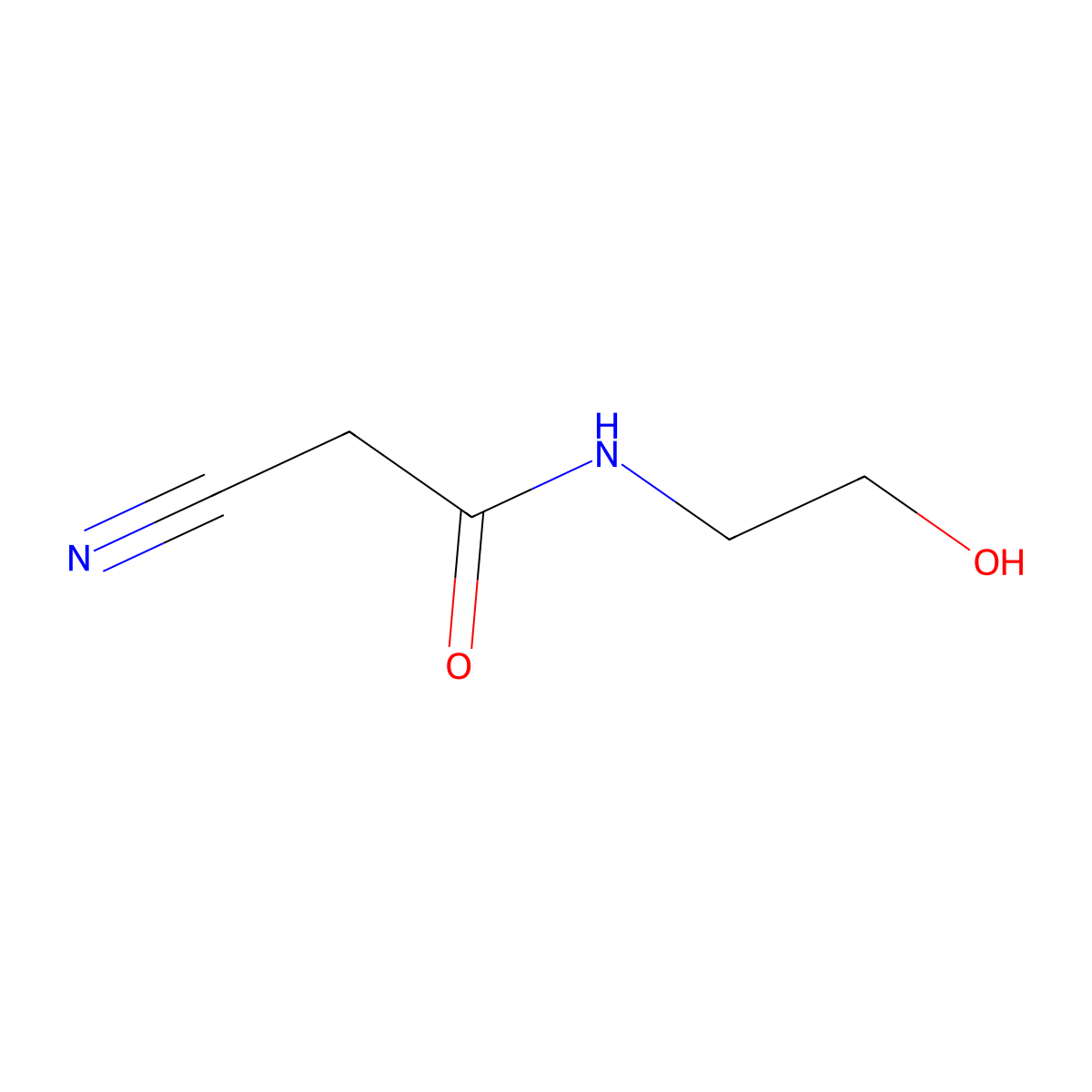 2-cyano-N-(2-hydroxyethyl)acetamide molecular structure, CAS 15029-40-0
