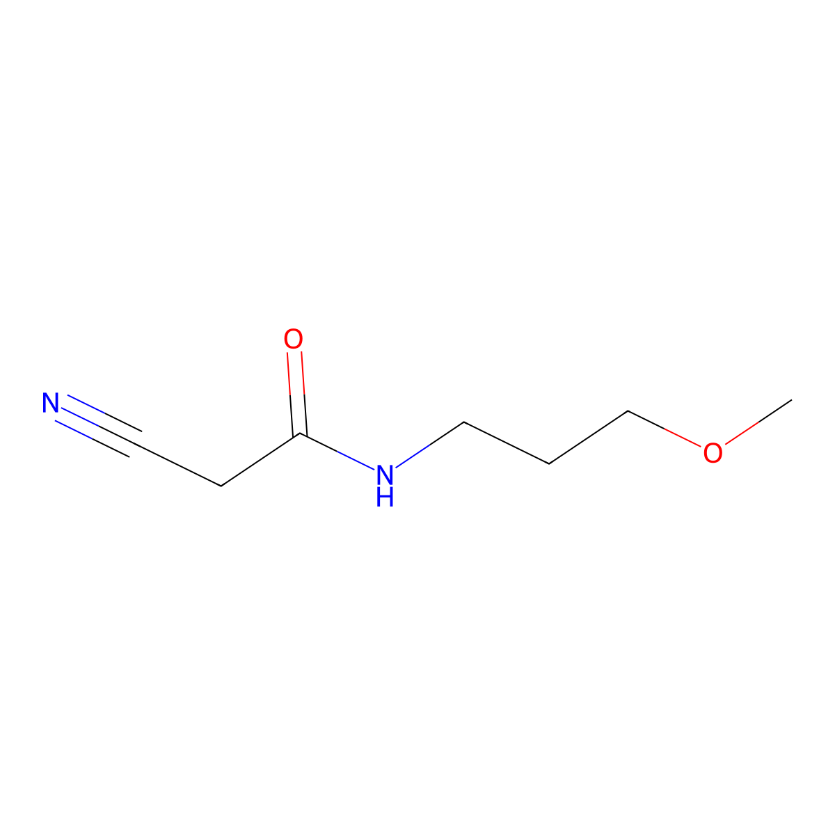 2-cyano-N-(3-methoxypropyl)acetamide molecular structure, CAS 15029-45-5