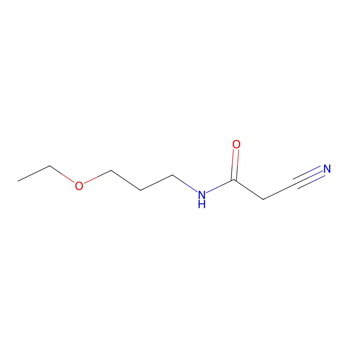 2-cyano-N-(3-ethoxypropyl)acetamide molecular structure, CAS 15029-47-7