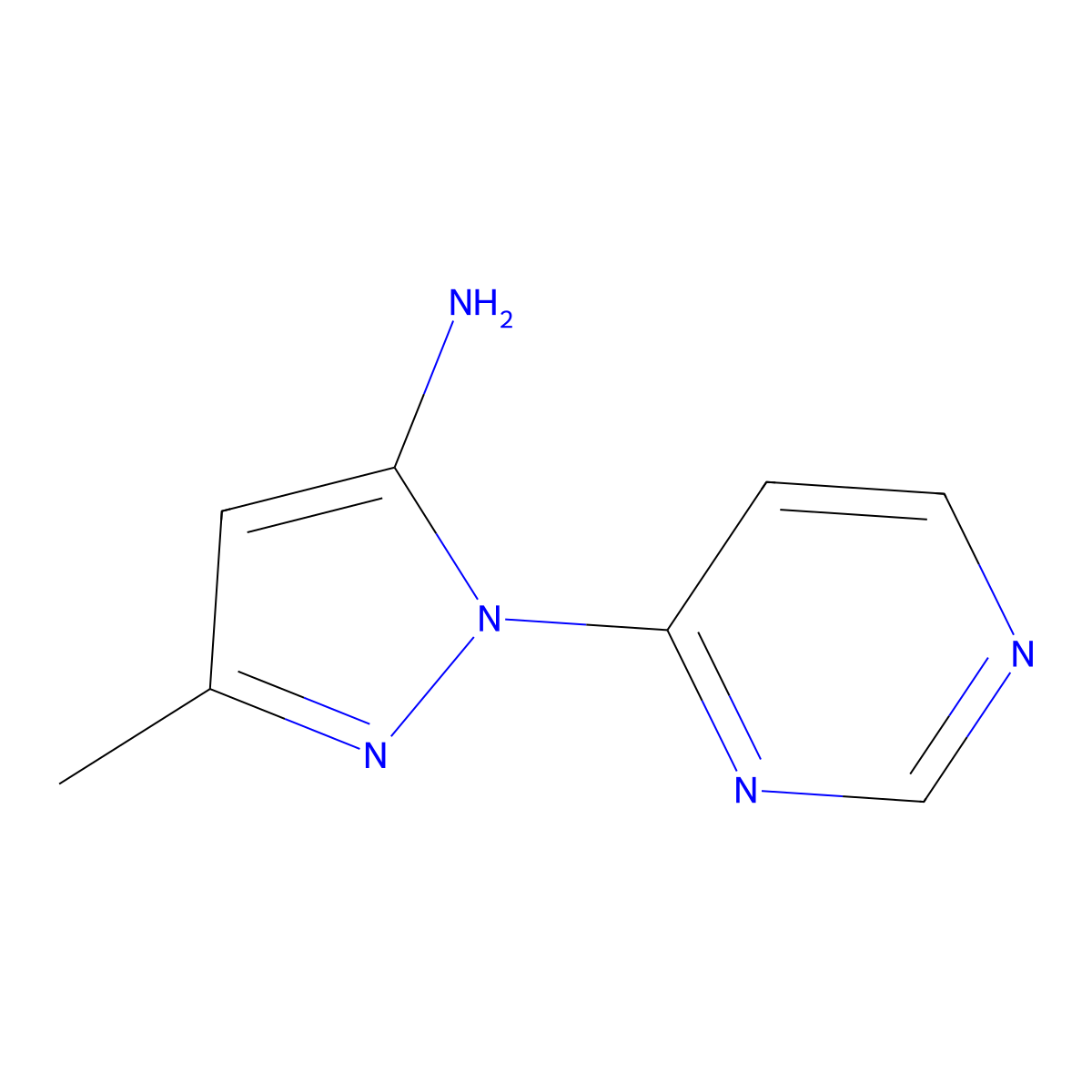 3-methyl-1-(pyrimidin-4-yl)-1H-pyrazol-5-amine molecular structure, CAS 1502933-87-0