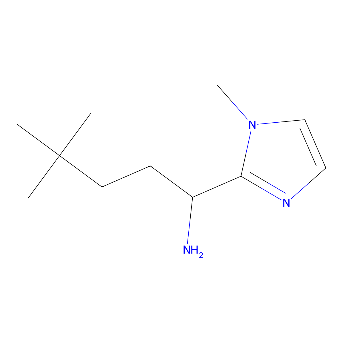 4,4-Dimethyl-1-(1-methyl-1H-imidazol-2-yl)pentan-1-amine molecular structure, CAS 1502936-48-2