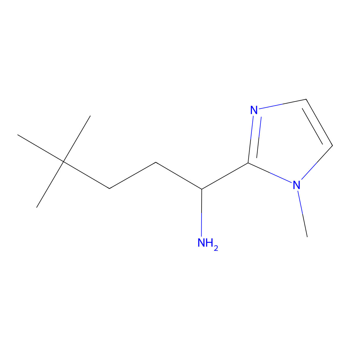 4,4-Dimethyl-1-(1-methyl-1H-imidazol-2-yl)pentan-1-amine molecular structure, CAS 1502936-48-2