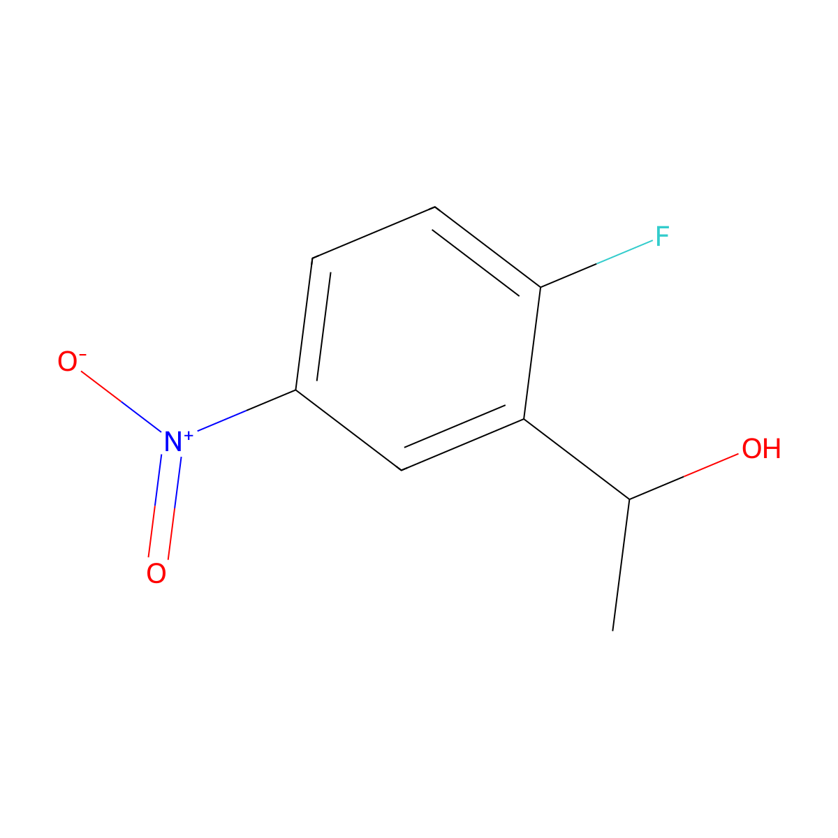 1-(2-Fluoro-5-nitrophenyl)ethan-1-ol molecular structure, CAS 150295-21-9
