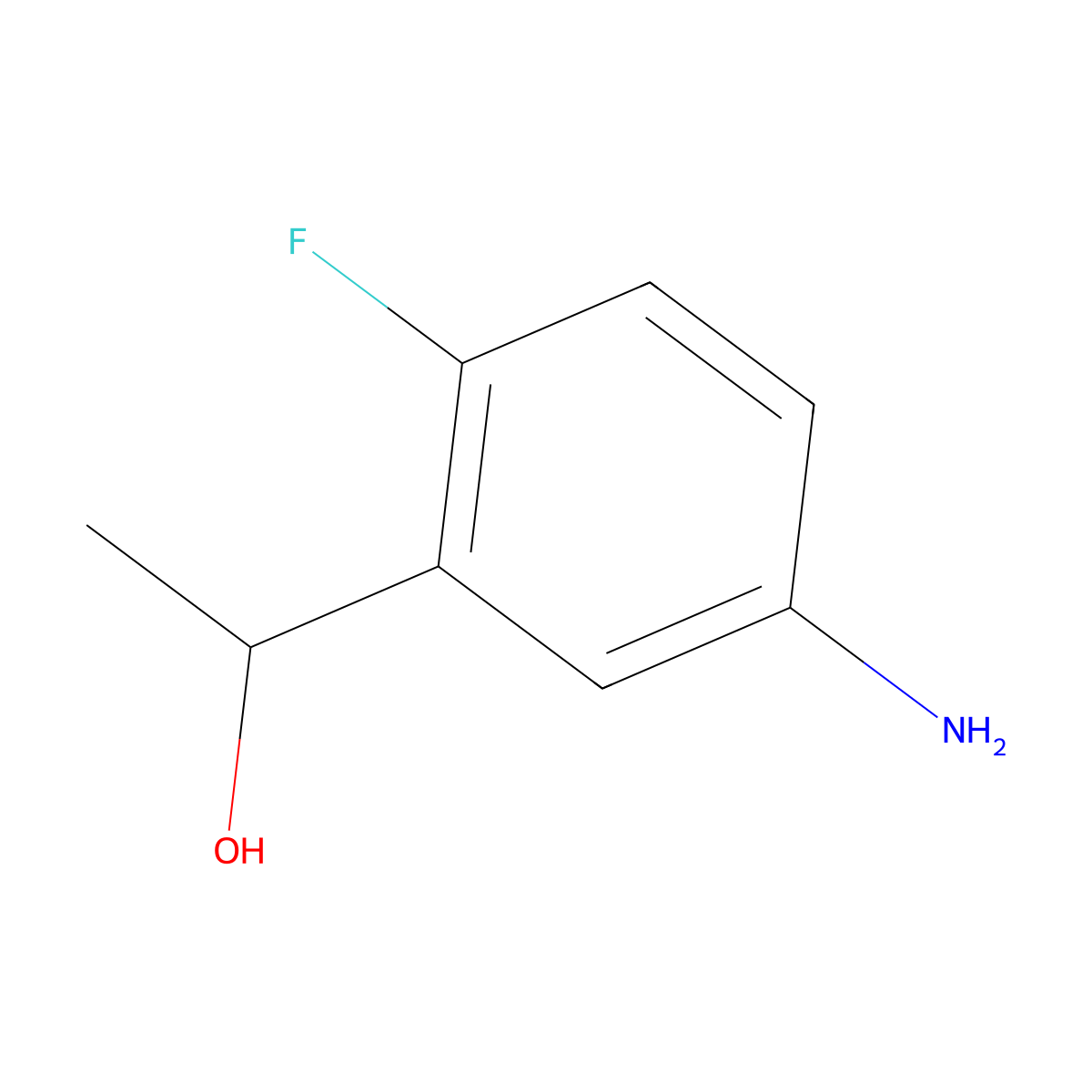 1-(5-Amino-2-fluorophenyl)ethan-1-ol molecular structure, CAS 150295-25-3