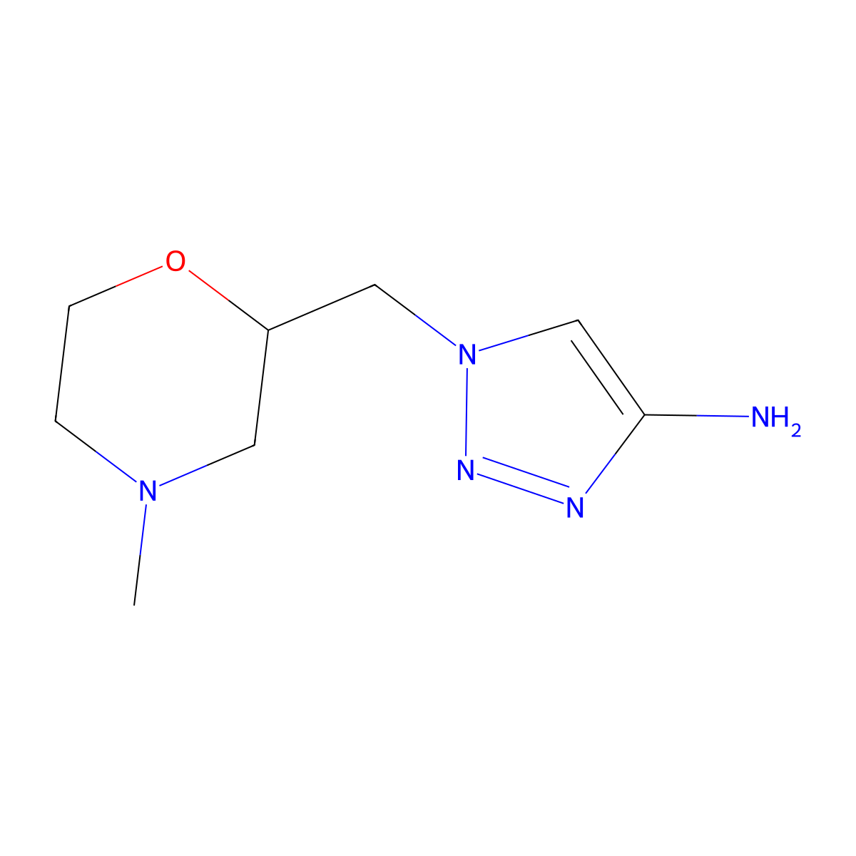1-[(4-methylmorpholin-2-yl)methyl]-1H-1,2,3-triazol-4-amine molecular structure, CAS 1502956-89-9