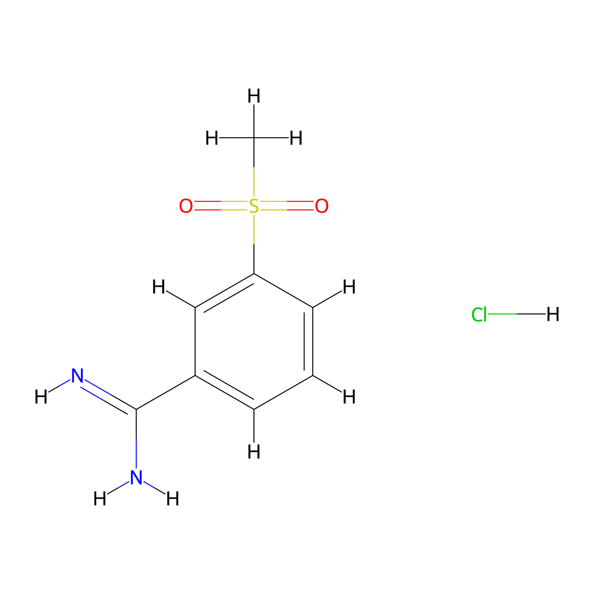 3-Methanesulfonylbenzene-1-carboximidamide hydrochloride molecular structure, CAS 150296-24-5