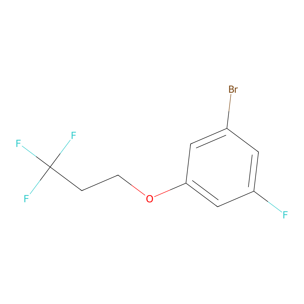 1-Bromo-3-fluoro-5-(3,3,3-trifluoropropoxy)benzene molecular structure, CAS 1502973-36-5