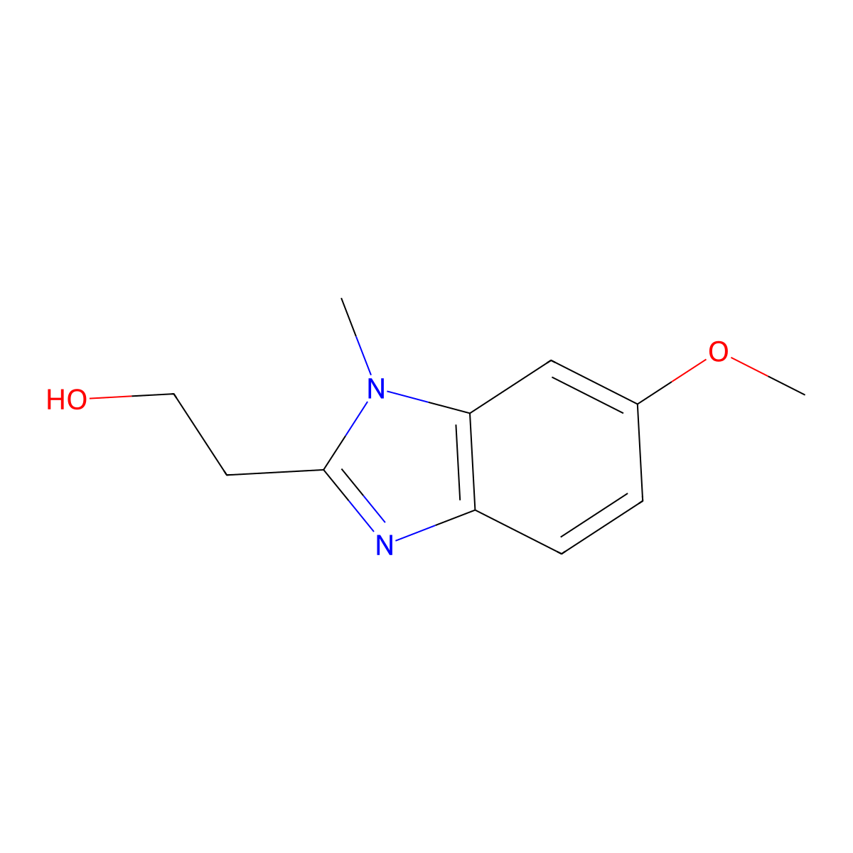 2-(6-methoxy-1-methyl-1H-1,3-benzodiazol-2-yl)ethan-1-ol molecular structure, CAS 1502976-79-5