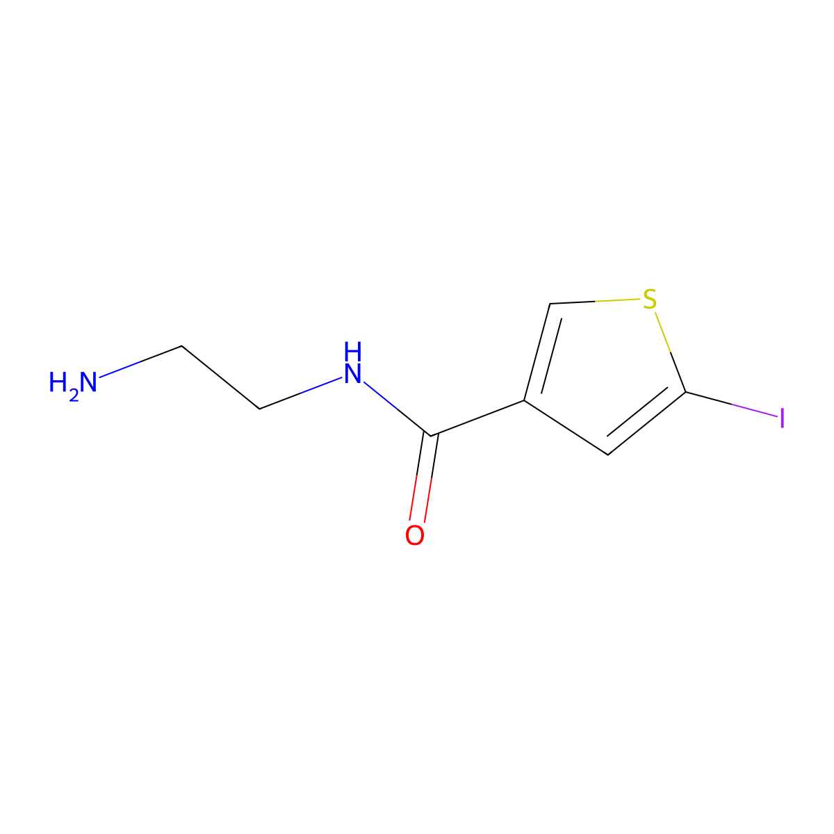 N-(2-aminoethyl)-5-iodothiophene-3-carboxamide molecular structure, CAS 1502980-54-2