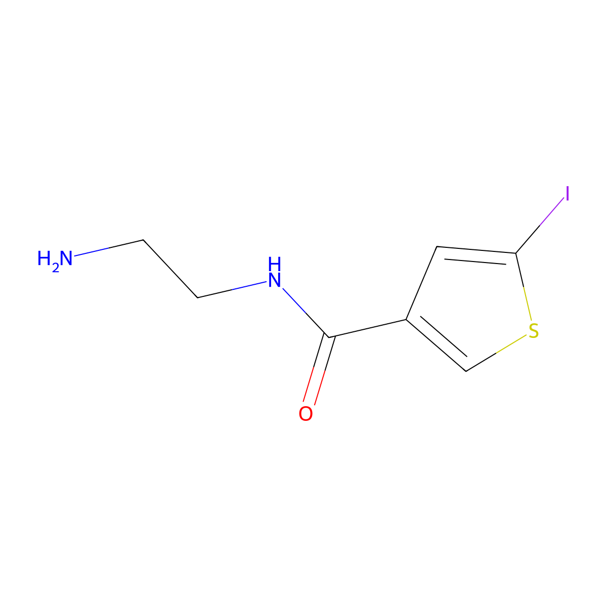 N-(2-aminoethyl)-5-iodothiophene-3-carboxamide molecular structure, CAS 1502980-54-2