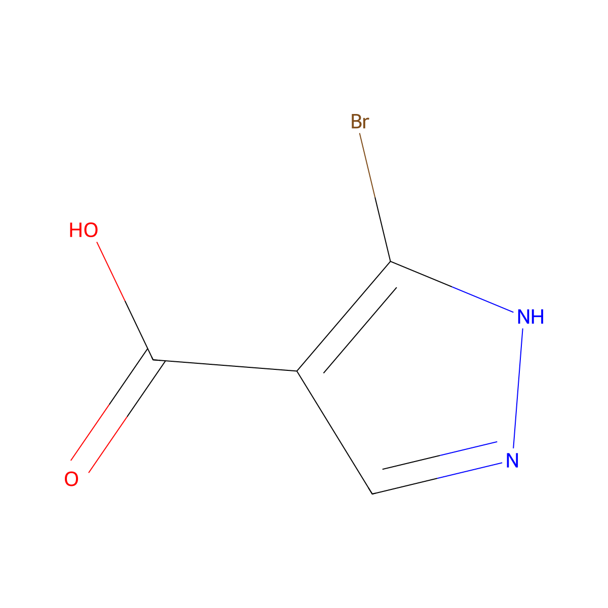 5-bromo-1H-pyrazole-4-carboxylic acid molecular structure, CAS 1502986-45-9