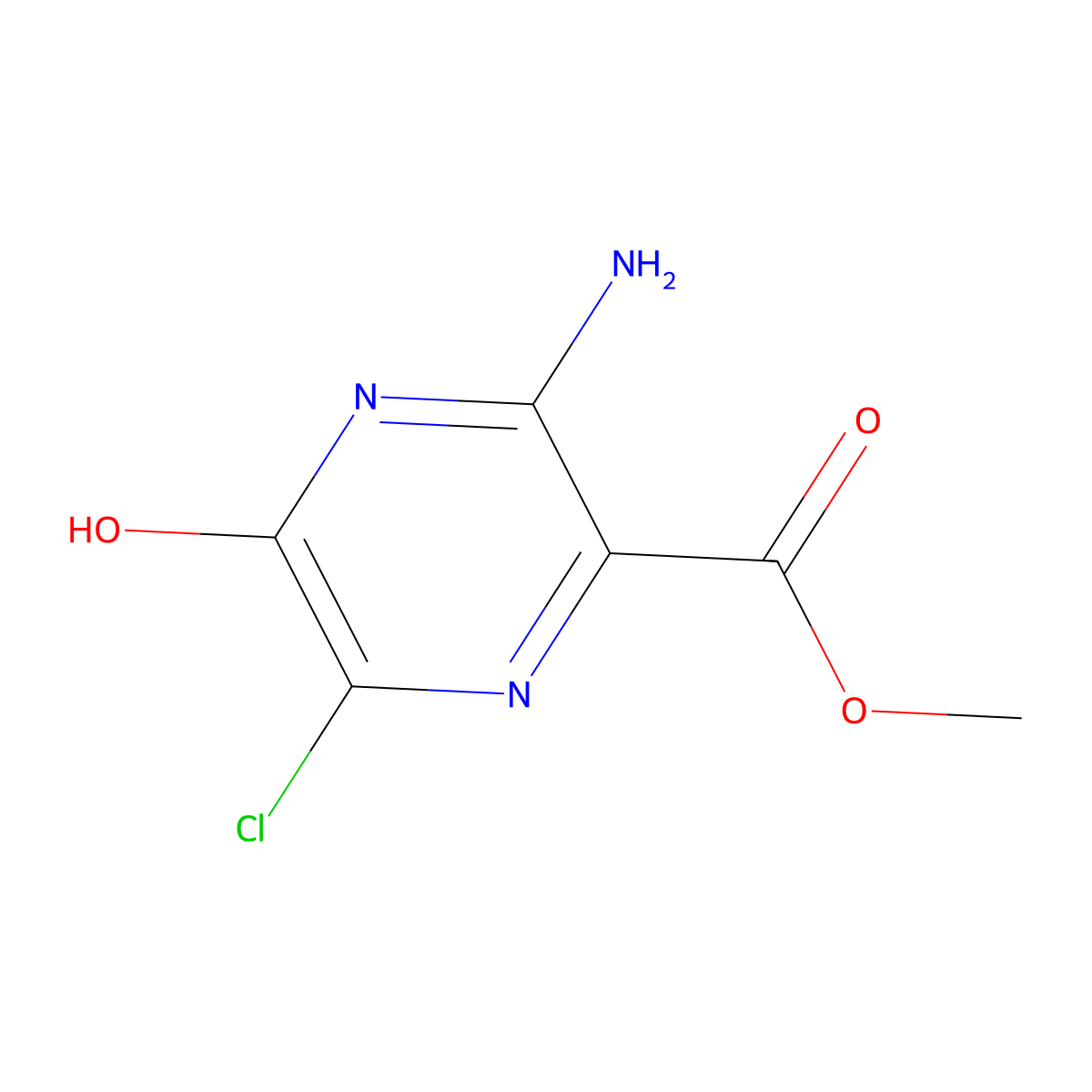 Methyl 3-amino-6-chloro-5-hydroxypyrazine-2-carboxylate molecular structure, CAS 1503-04-4