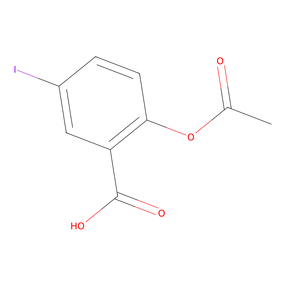 2-(Acetyloxy)-5-iodobenzoic acid molecular structure, CAS 1503-54-4