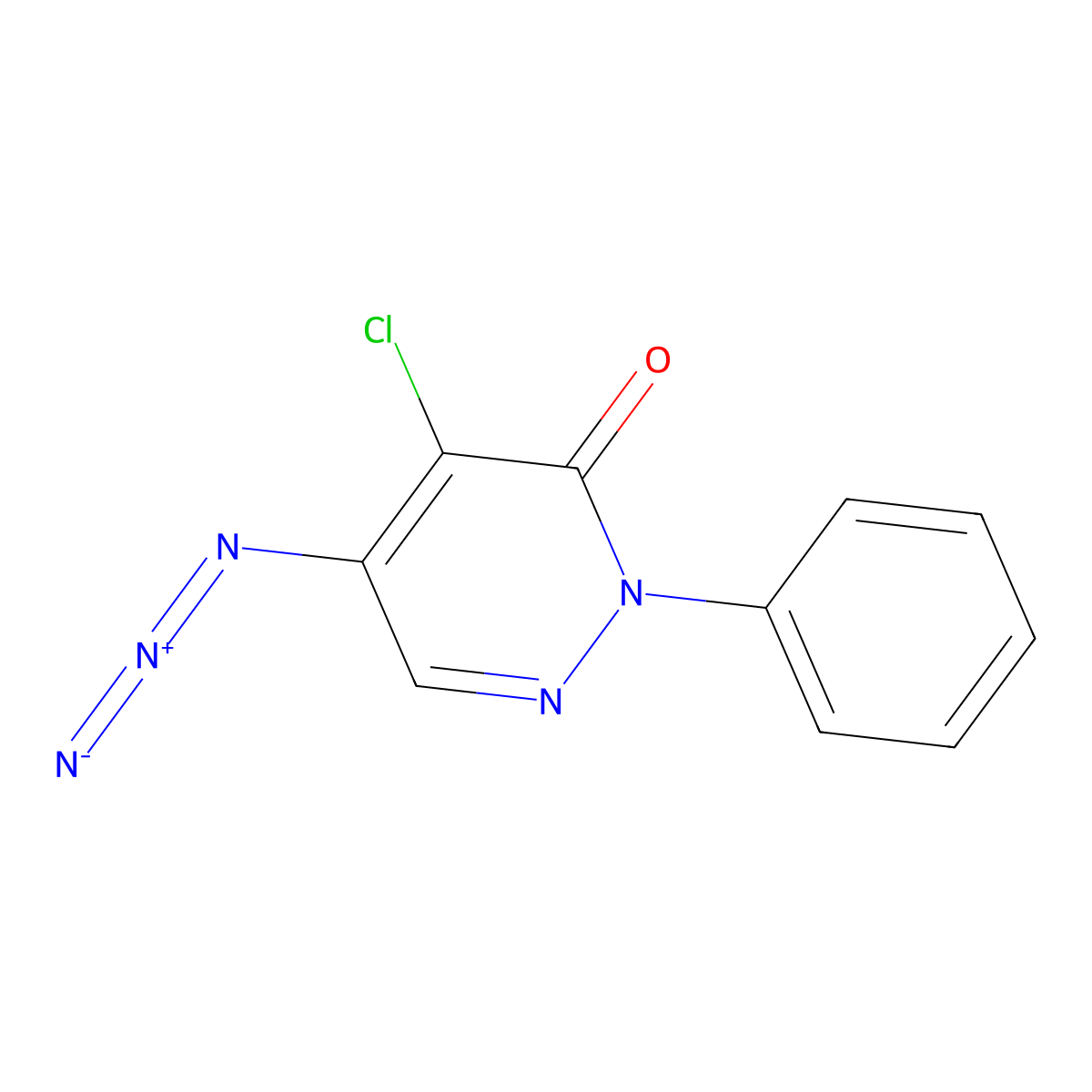 5-Azido-4-chloro-2-phenylpyridazin-3(2H)-one molecular structure, CAS 1503-68-0