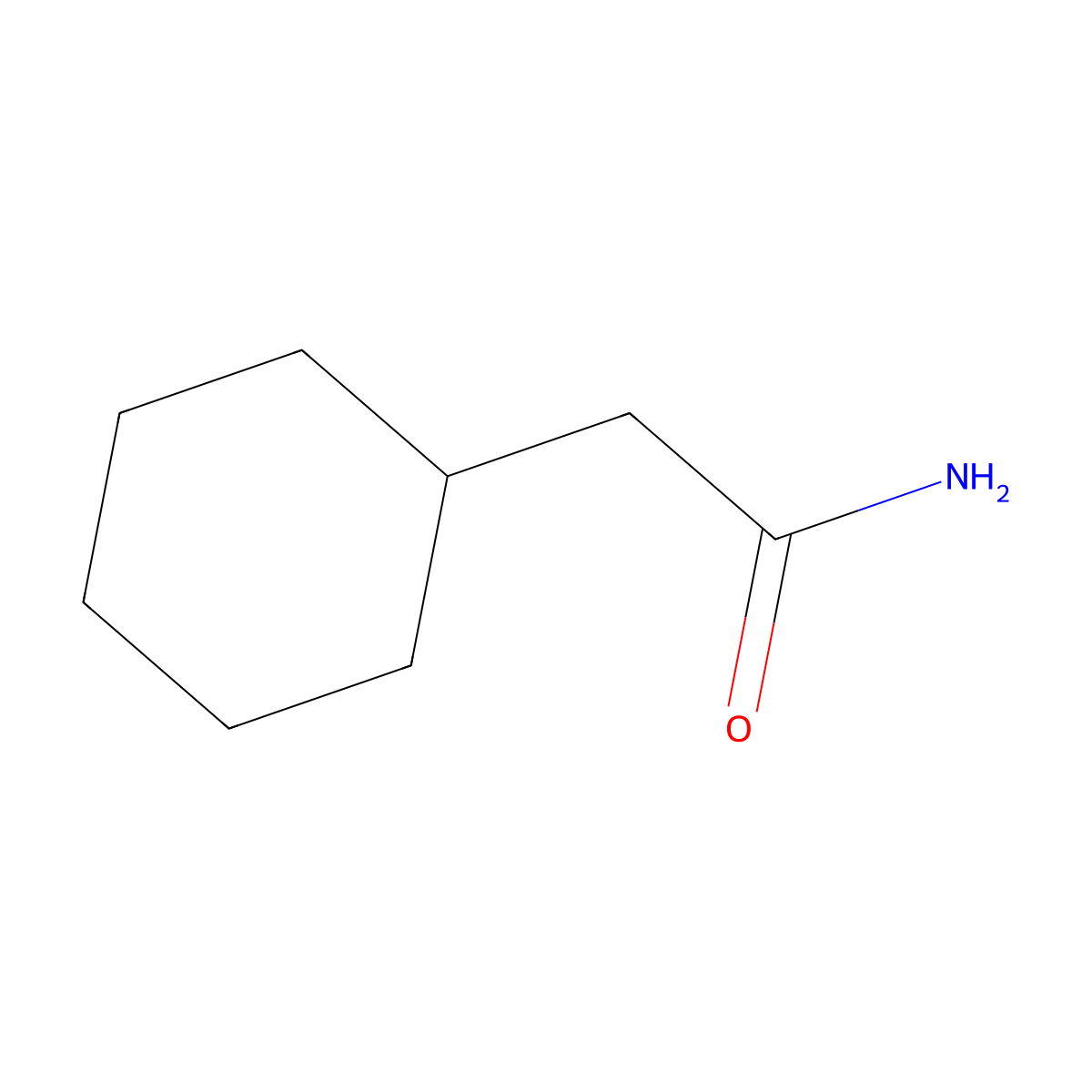Cyclohexaneacetamide molecular structure, CAS 1503-87-3