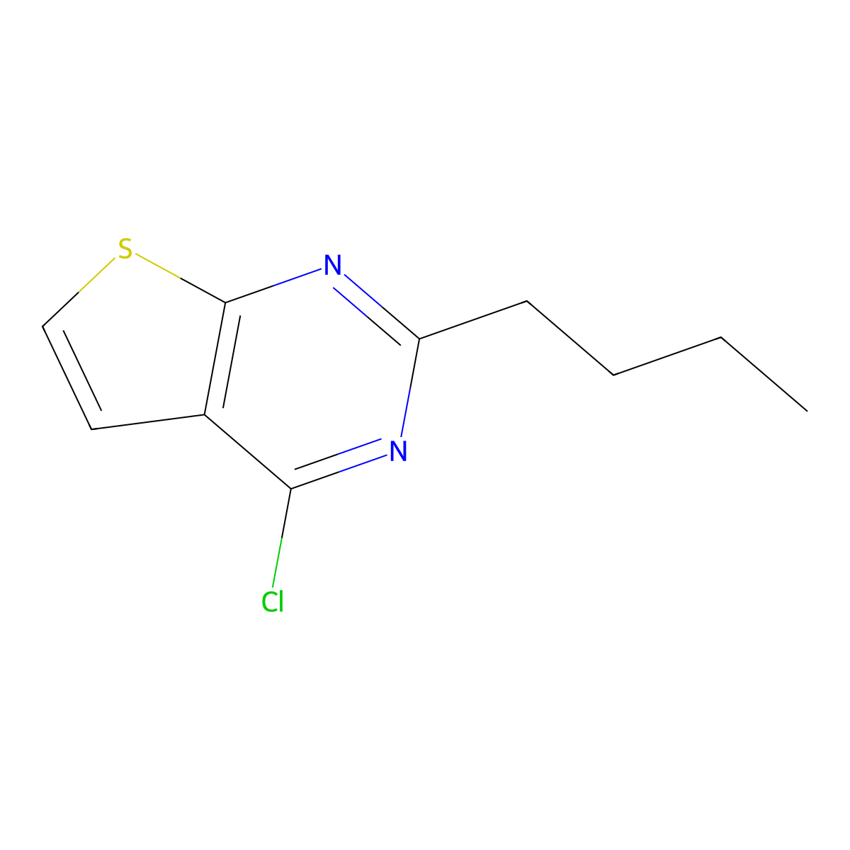 2-Butyl-4-chlorothieno[2,3-d]pyrimidine molecular structure, CAS 1503001-22-6