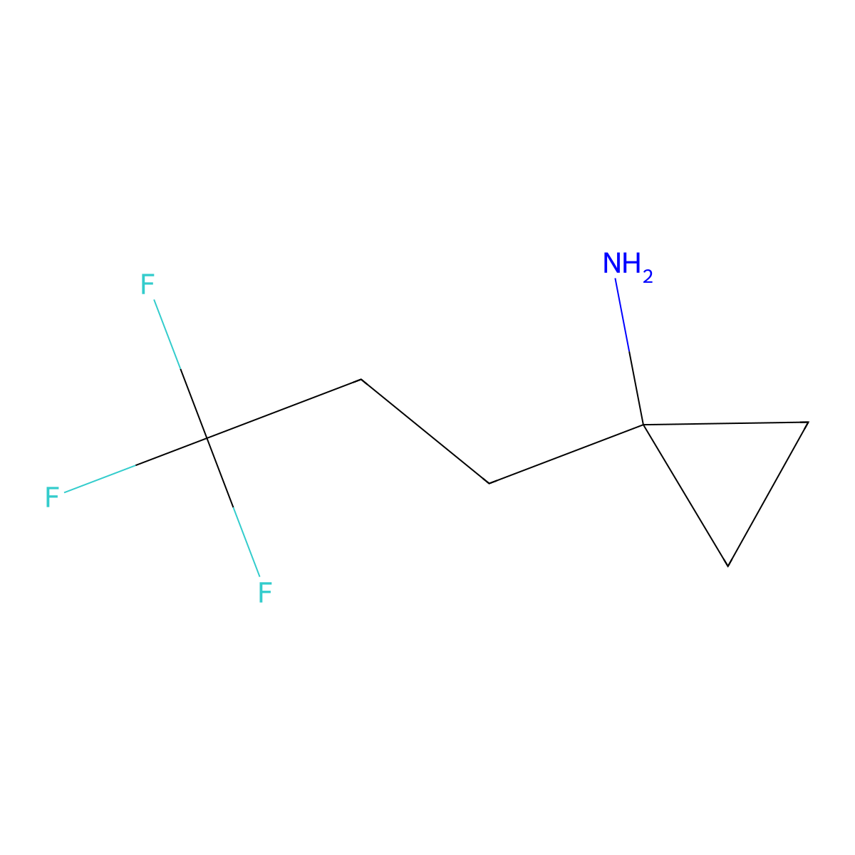 1-(3,3,3-Trifluoropropyl)cyclopropan-1-amine molecular structure, CAS 1503004-68-9