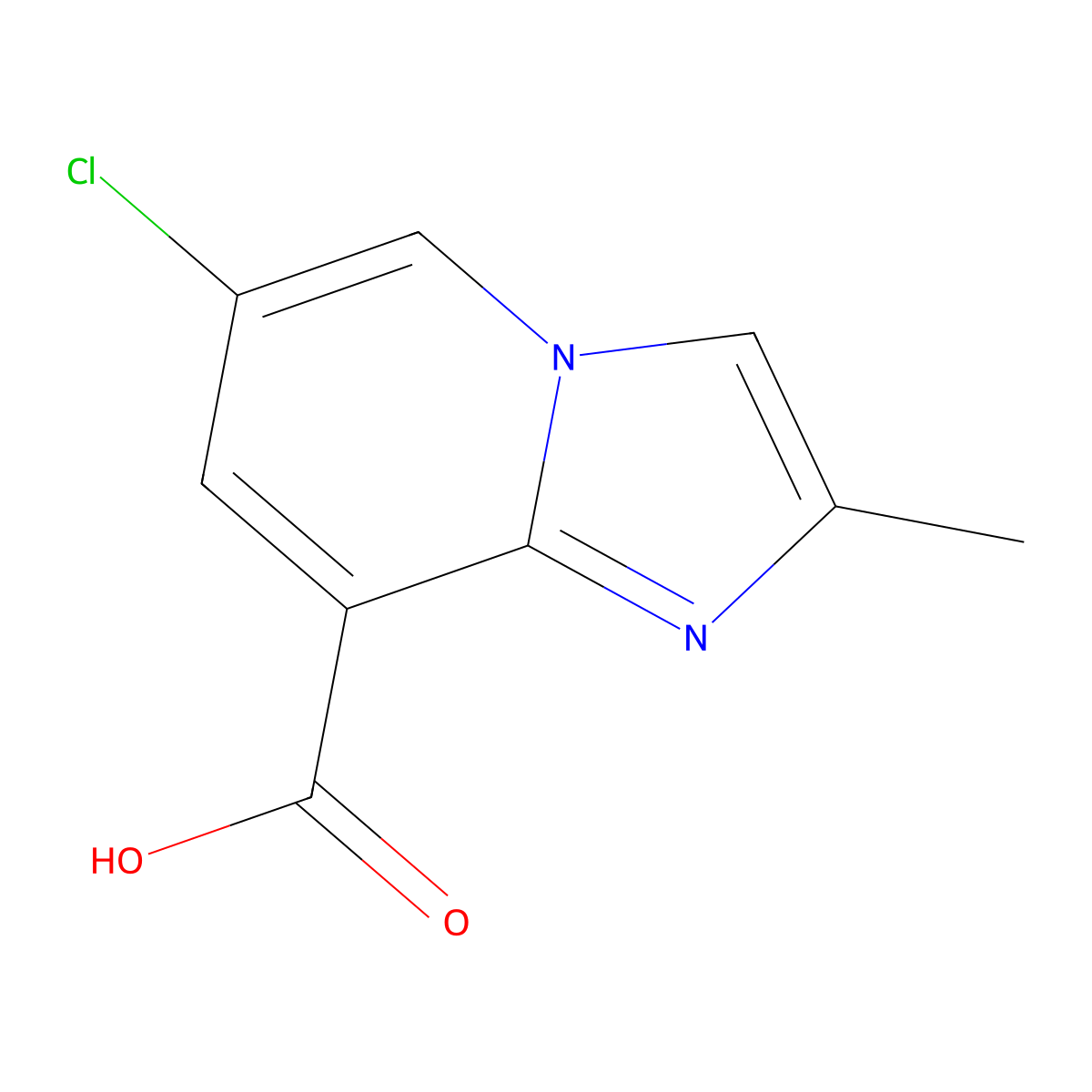 6-Chloro-2-methylimidazo(1,2-a)pyridine-8-carboxylic acid molecular structure, CAS 1503007-15-5