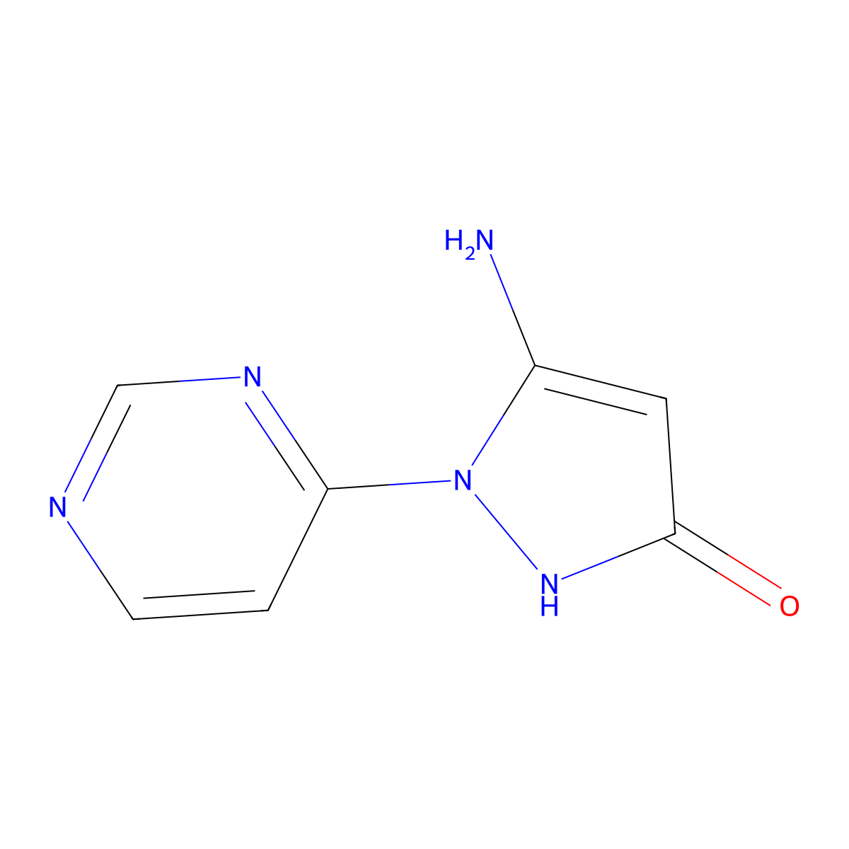 5-amino-1-(pyrimidin-4-yl)-1H-pyrazol-3-ol molecular structure, CAS 1503020-13-0