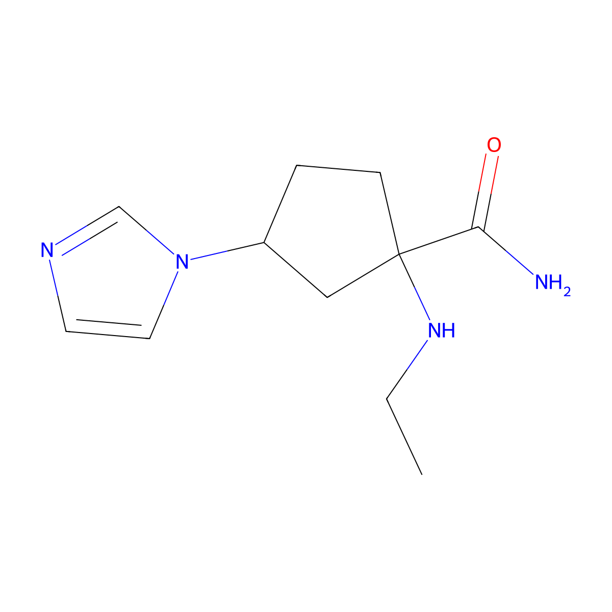 1-(Ethylamino)-3-(1h-imidazol-1-yl)cyclopentane-1-carboxamide molecular structure, CAS 1503033-89-3