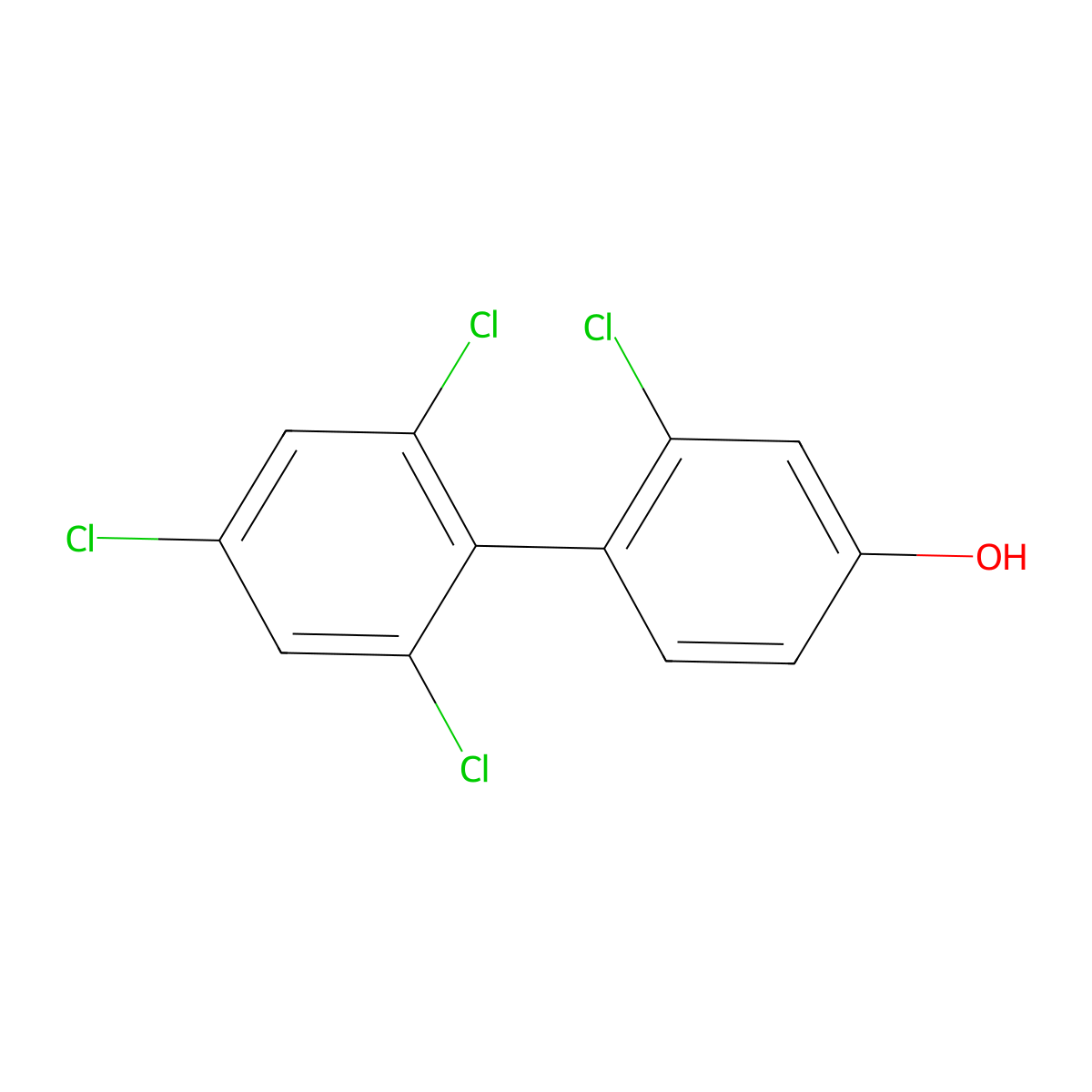 2,2',4',6'-Tetrachlorobiphenyl-4-ol molecular structure, CAS 150304-08-8