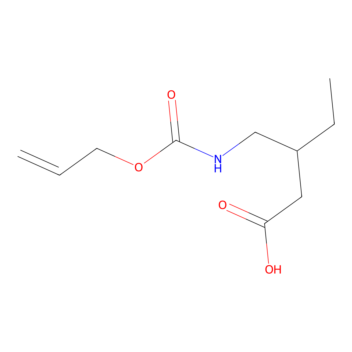 3-({[(Prop-2-en-1-yloxy)carbonyl]amino}methyl)pentanoic acid molecular structure, CAS 1503045-99-5