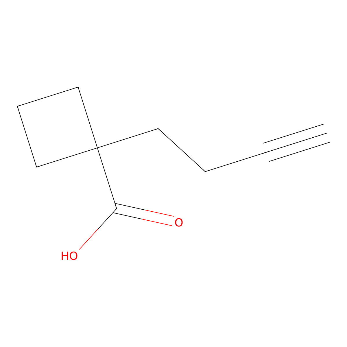 1-(But-3-yn-1-yl)cyclobutane-1-carboxylic acid molecular structure, CAS 1503047-95-7