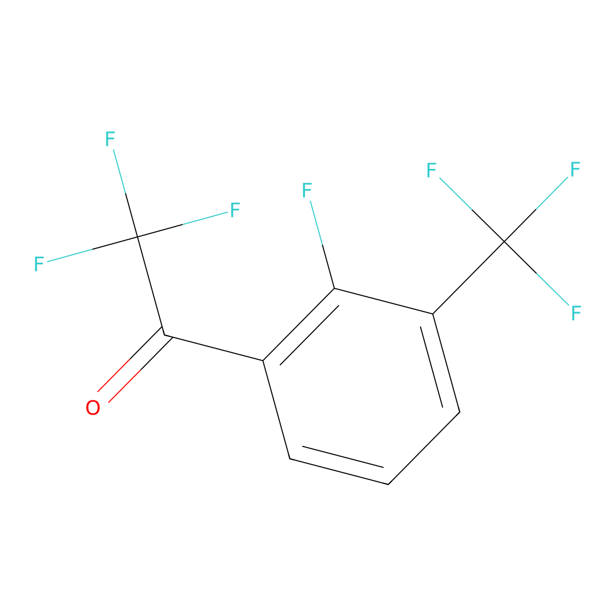 2,2,2-Trifluoro-1-(2-fluoro-3-(trifluoromethyl)phenyl)ethanone molecular structure, CAS 1503058-48-7