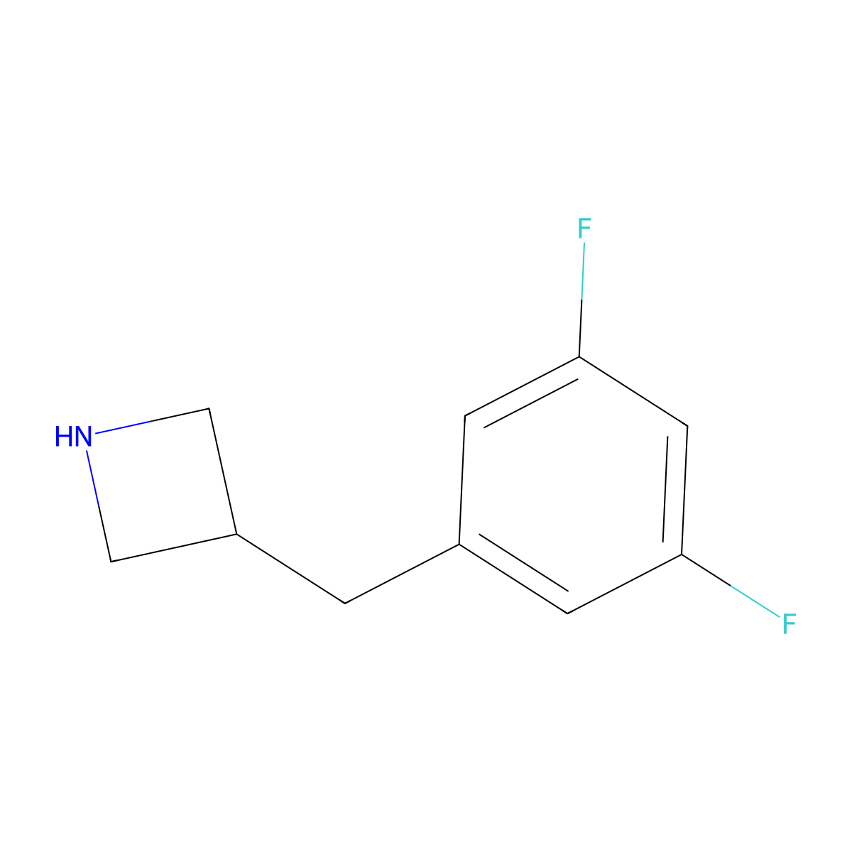 3-[(3,5-Difluorophenyl)methyl]azetidine molecular structure, CAS 1503069-68-8