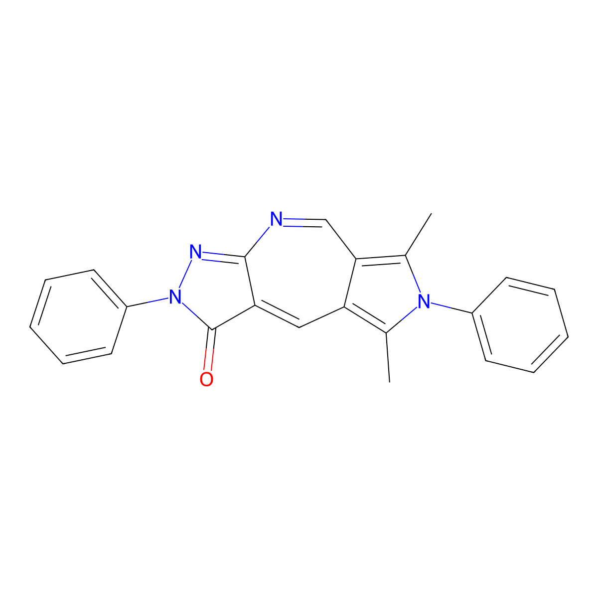 5,7-dimethyl-2,6-diphenyl-2H-pyrazolo[3,4-b]pyrrolo[3,4-e]azepin-3(6H)-one molecular structure, CAS 150307-73-6