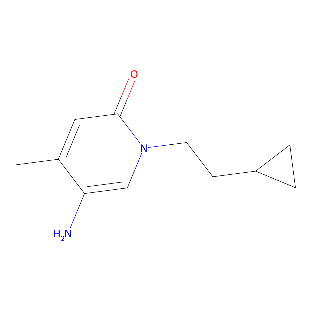 5-Amino-1-(2-cyclopropylethyl)-4-methyl-1,2-dihydropyridin-2-one molecular structure, CAS 1503076-41-2