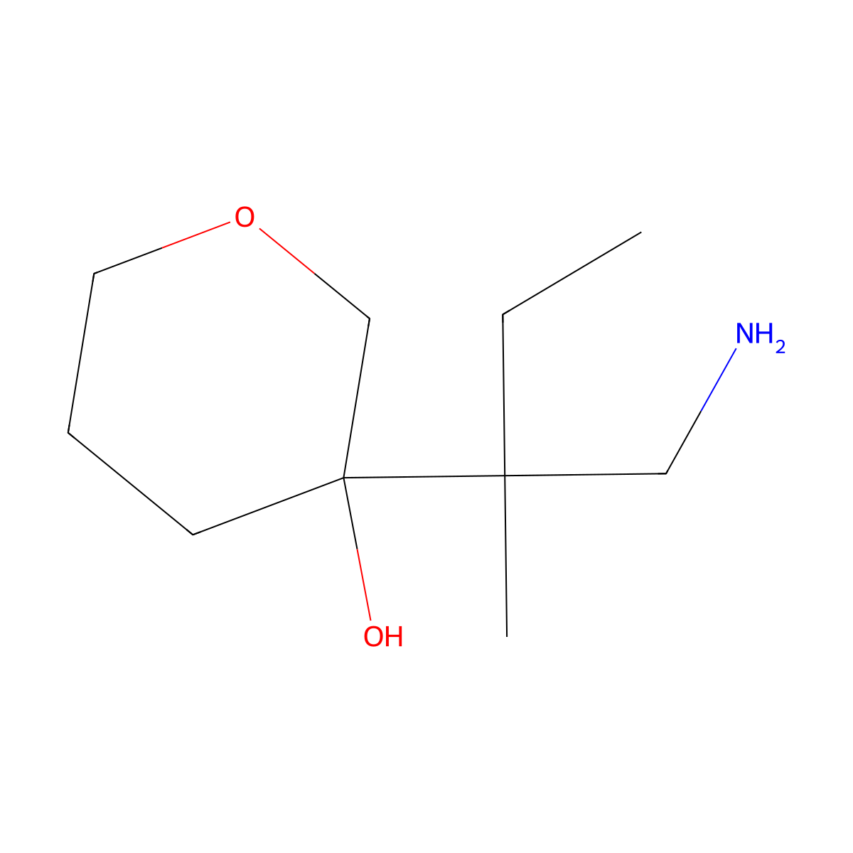 3-(1-Amino-2-methylbutan-2-yl)oxan-3-ol molecular structure, CAS 1503077-50-6
