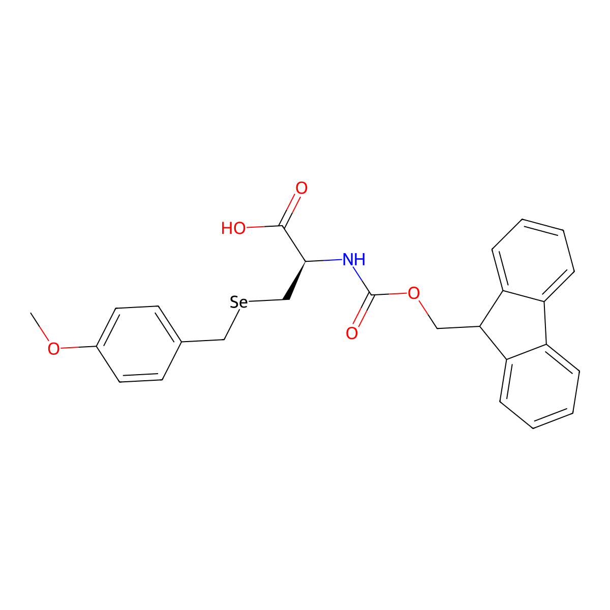 N-9-fluorenylmethoxycarbonyl-Se-4-methoxybenzylselenocysteine molecular structure, CAS 150308-80-8