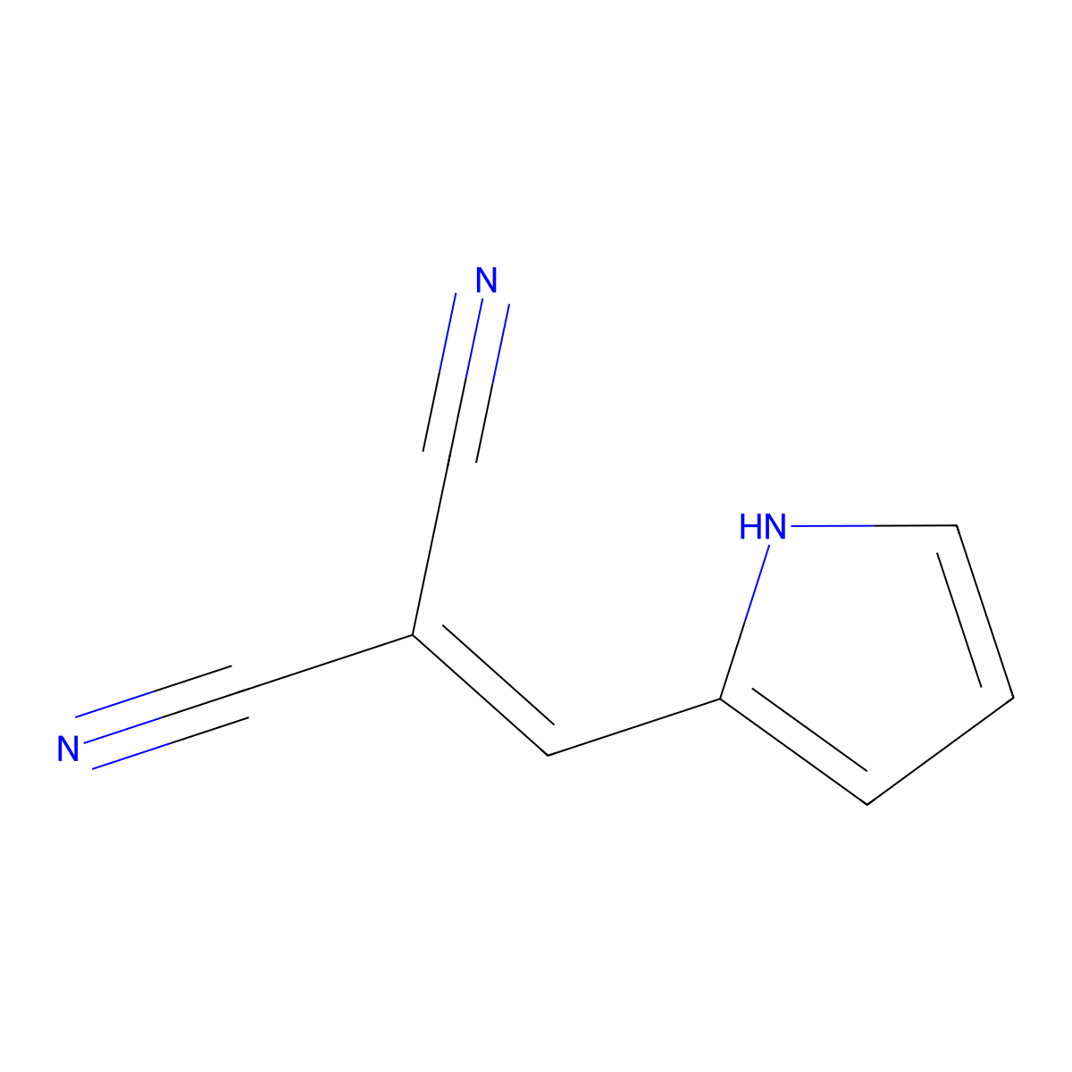 2-(1H-pyrrol-2-ylmethylene)malononitrile molecular structure, CAS 15031-03-5