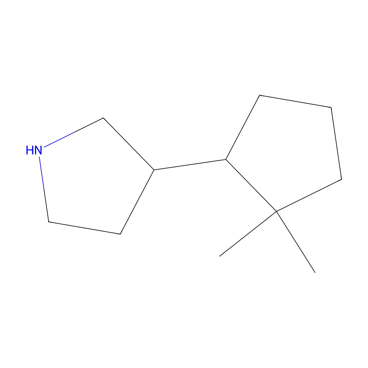 3-(2,2-Dimethylcyclopentyl)pyrrolidine molecular structure, CAS 1503106-72-6