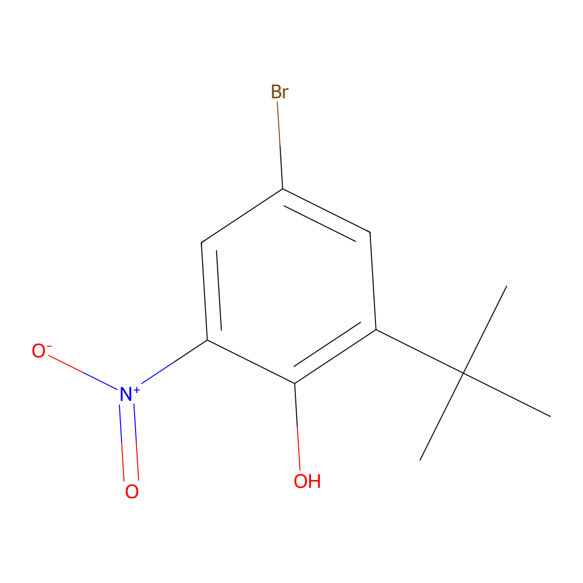4-Bromo-2-tert-butyl-6-nitrophenol molecular structure, CAS 150313-84-1