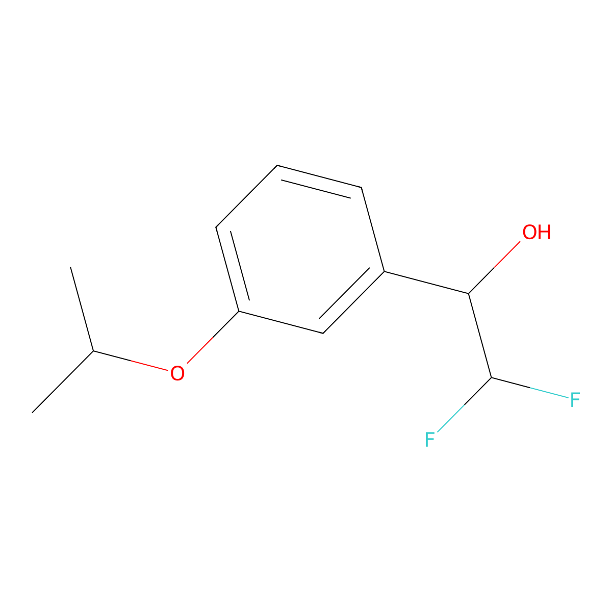 2,2-Difluoro-1-[3-(propan-2-yloxy)phenyl]ethan-1-ol molecular structure, CAS 1503138-13-3