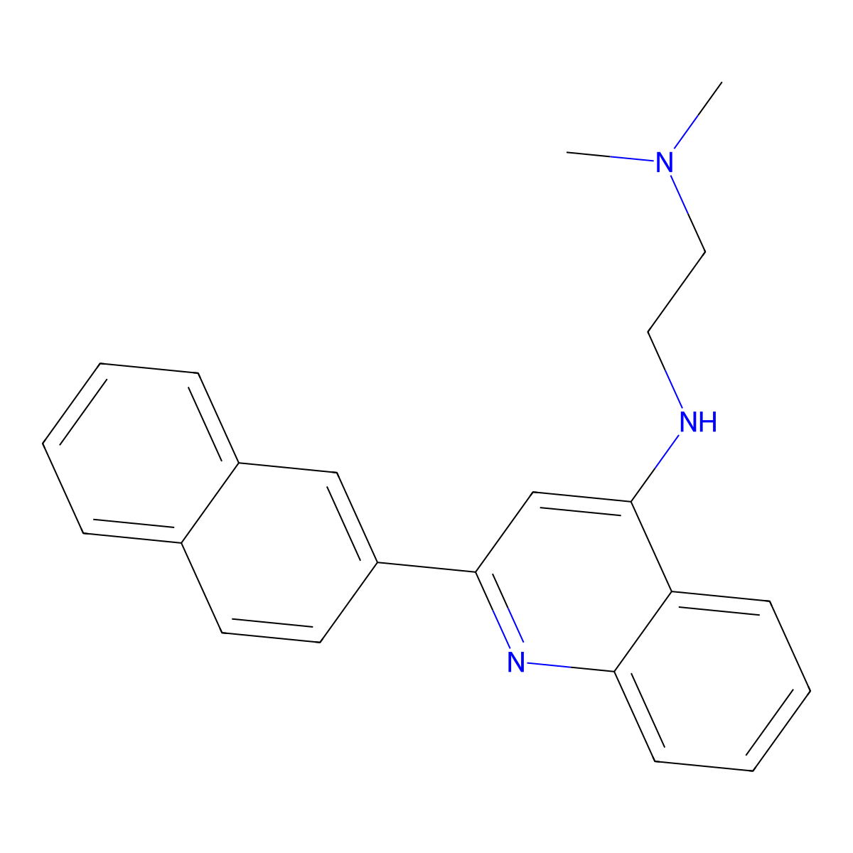 N,N-Dimethyl-N'-(2-naphthalen-2-YL-quinolin-4-YL)-ethane-1, 2-diamine molecular structure, CAS 150314-42-4