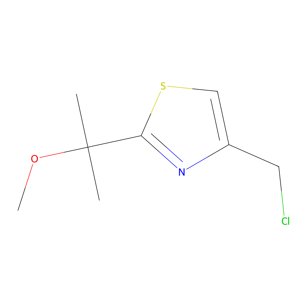 4-(Chloromethyl)-2-(2-methoxypropan-2-yl)thiazole molecular structure, CAS 1503142-43-5