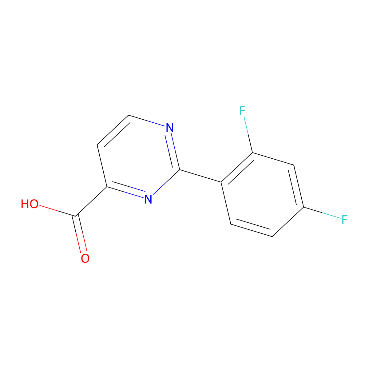 2-(2,4-Difluorophenyl)pyrimidine-4-carboxylic acid molecular structure, CAS 1503144-33-9