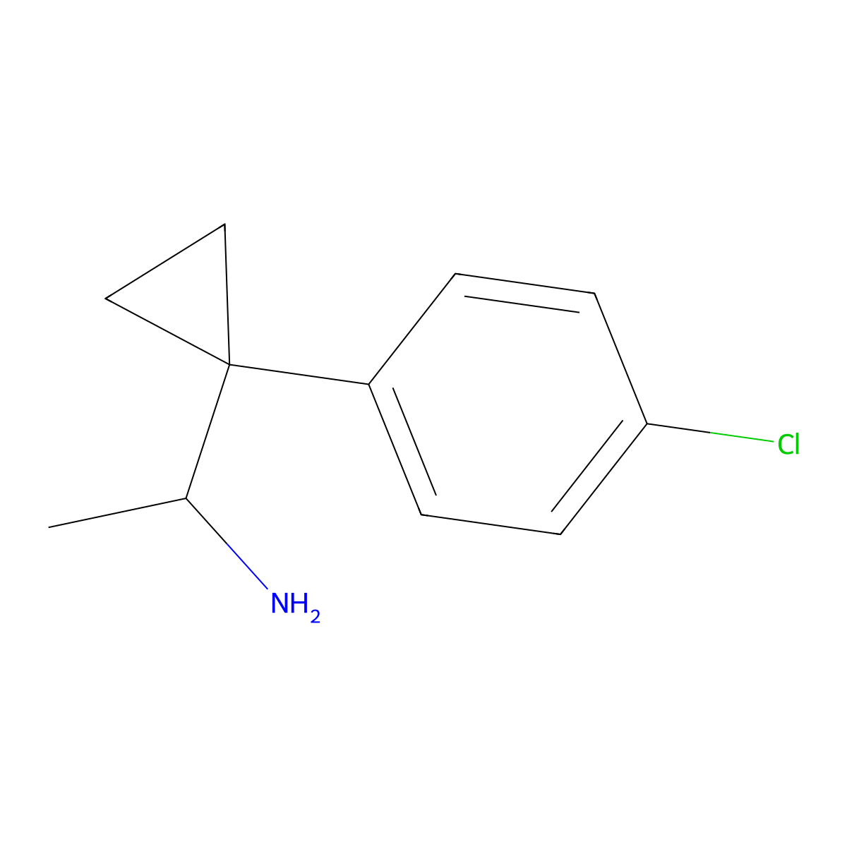 1-[1-(4-Chlorophenyl)cyclopropyl]ethan-1-amine molecular structure, CAS 1503151-94-7